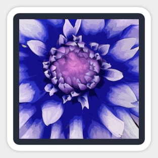 Abstract Blue Dahlia Bloom Sticker